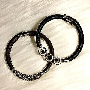 Adjustable Mixed Media Bracelets Lot of 2